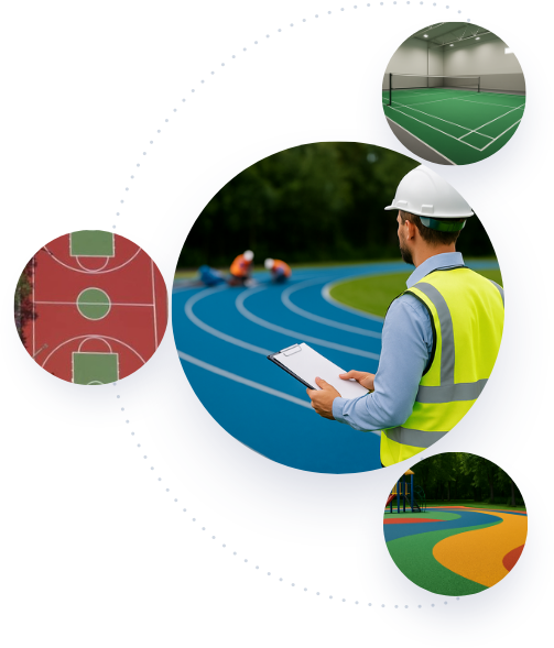 AFSA consultants reviewing sports flooring plans